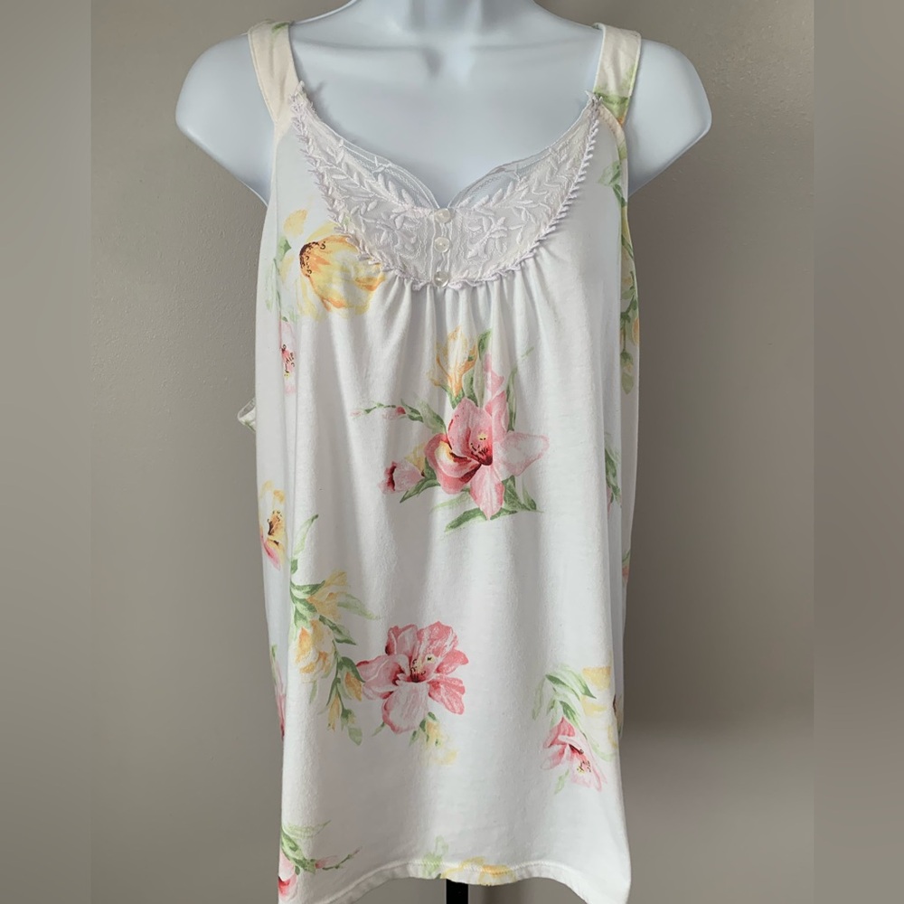Carole Hochman Floral Lace Tank